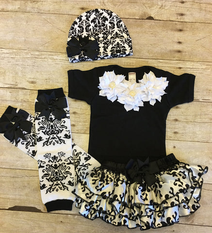 Damask Baby Girl Outfit
