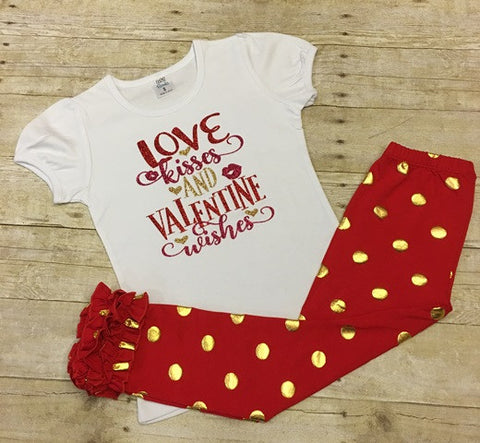 Love, Kisses and Valentine Wishes Tee with Icing Pants