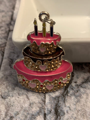 Birthday Cake Rhinestone Pendant