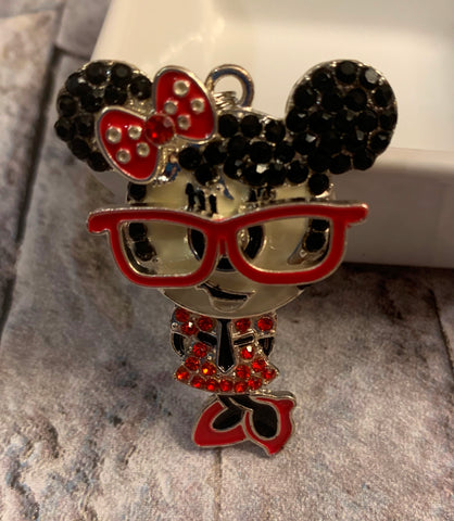 Minnie Mouse with Glasses Pendant