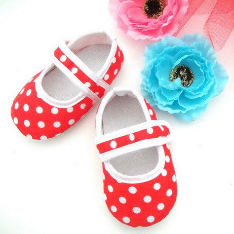 Red and White Polka Dot Soft Shoes