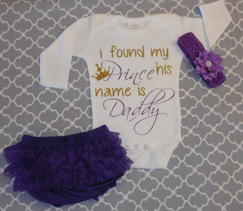 Baby Girl Bloomer Outfit, Baby Girl Shower Gift, Daddys Little Girl