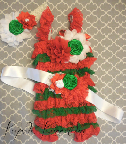 Girls Christmas Romper Outfit