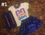 Florida Gators Girls Outfit-sequin skirt