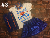 Florida Gators Girls Outfit-sequin skirt