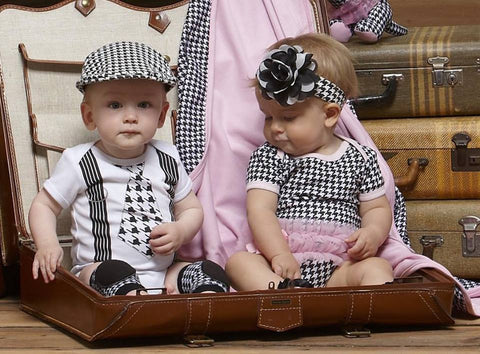 Infant Boys Houndstooth Tie bodysuit