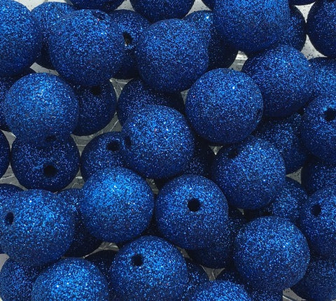 20mm Glitter Bubblegum Beads, Glitter Acrylic Beads