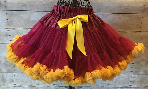 Florida State, Washington Redskins, 49ers, sport pettiskirt, ruffled burgandy skirt, dance recital skirt, toddler pettiskirt, infant skirt, first birthday skirt, girl pettiskirt pettiskirt, petticoat