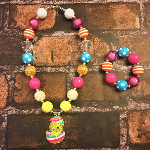 Easter Chick Chunky Necklace