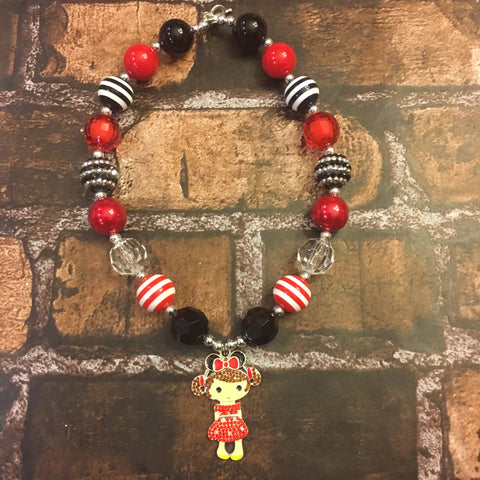 Minnie Mouse Girl Chunky Necklace