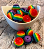 20mm Stripe Bubblegum Beads, Resin Beads in Bulk, 20mm Beads, 20mm Bubble Gum Beads