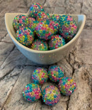20mm Rhinestone Bubblegum Beads, Resin Beads in Bulk, 20mm Beads