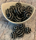 20mm Rhinestone Bubblegum Beads, Resin Beads in Bulk, 20mm Beads