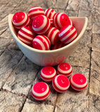 20mm Stripe Bubblegum Beads, Resin Beads in Bulk, 20mm Beads, 20mm Bubble Gum Beads