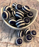20mm Stripe Bubblegum Beads, Resin Beads in Bulk, 20mm Beads, 20mm Bubble Gum Beads