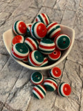 20mm Stripe Bubblegum Beads, Resin Beads in Bulk, 20mm Beads, 20mm Bubble Gum Beads
