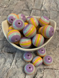 20mm Stripe Bubblegum Beads, Resin Beads in Bulk, 20mm Beads, 20mm Bubble Gum Beads