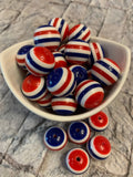 20mm Stripe Bubblegum Beads, Resin Beads in Bulk, 20mm Beads, 20mm Bubble Gum Beads