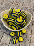 20mm Stripe Bubblegum Beads, Resin Beads in Bulk, 20mm Beads, 20mm Bubble Gum Beads