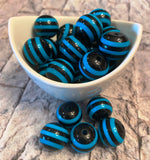 20mm Stripe Bubblegum Beads, Resin Beads in Bulk, 20mm Beads, 20mm Bubble Gum Beads
