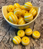 20mm Stripe Bubblegum Beads, Resin Beads in Bulk, 20mm Beads, 20mm Bubble Gum Beads