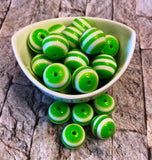 20mm Stripe Bubblegum Beads, Resin Beads in Bulk, 20mm Beads, 20mm Bubble Gum Beads