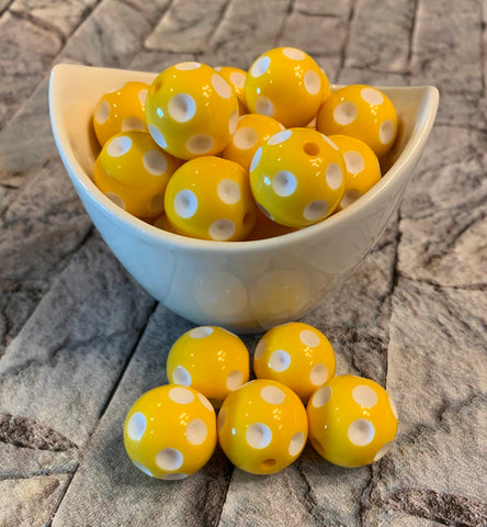 20mm Polka-Dot Bubblegum Beads, Chunky Bubblegum Beads, Acrylic Beads in Bulk