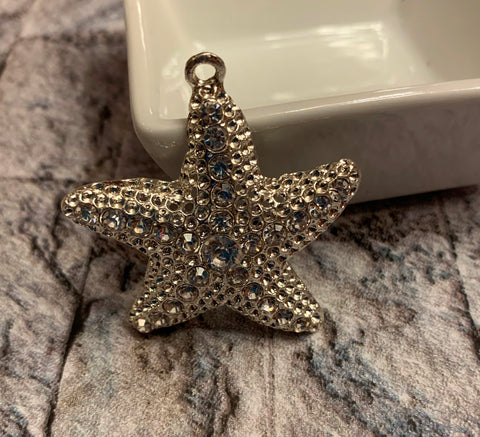 Starfish Chunky Rhinestone Pendant