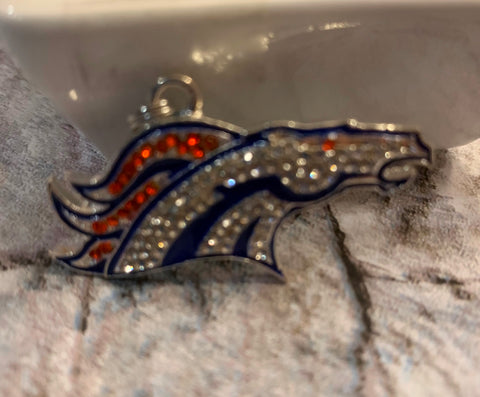 Denver Broncos Rhinestone Pendant