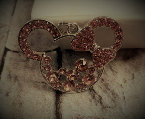 Minnie Mouse Pink Rhinestone  Pendant
