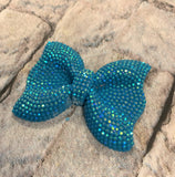 Rhinestone Bow Beads, 42mm Faux Rhinestones AB Sparkly Bow Resin Flatback Cabochon
