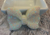 Rhinestone Bow Beads, 42mm Faux Rhinestones AB Sparkly Bow Resin Flatback Cabochon