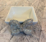 Rhinestone Bow Beads, 42mm Faux Rhinestones AB Sparkly Bow Resin Flatback Cabochon