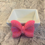 Rhinestone Bow Beads, 42mm Faux Rhinestones AB Sparkly Bow Resin Flatback Cabochon