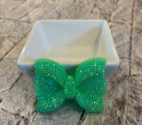 Rhinestone Bow Beads, 42mm Faux Rhinestones AB Sparkly Bow Resin Flatback Cabochon