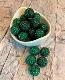 20mm Rhinestone Bubblegum Beads, Resin Beads in Bulk, 20mm Beads