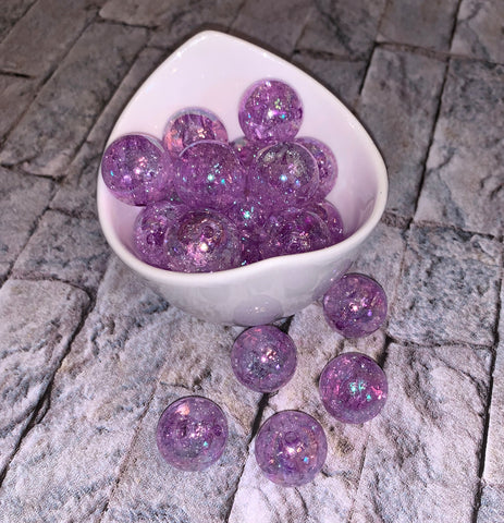 Crackle 20mm AB Bubblegum Beads, Acrylic Beads in Bulk, 20mm Beads, 20mm Bubble Gum Beads