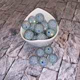 20mm Rhinestone Bubblegum Beads, Resin Beads in Bulk, 20mm Beads