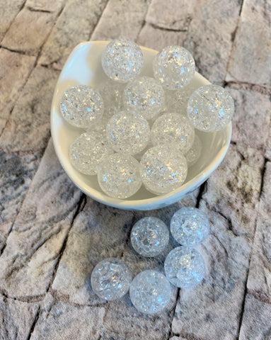 Crackle 20mm AB Bubblegum Beads, Acrylic Beads in Bulk, 20mm Beads, 20mm Bubble Gum Beads