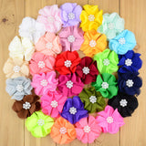 3" Chiffon Scalloped Flower with Pearl Center