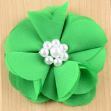 3" Chiffon Scalloped Flower with Pearl Center