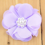 3" Chiffon Scalloped Flower with Pearl Center