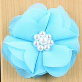 3" Chiffon Scalloped Flower with Pearl Center