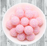 20mm Rhinestone Bubblegum Beads, Resin Beads in Bulk, 20mm Beads