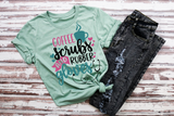Nurse Shirt, Coffee Scrubs and Rubber Gloves