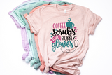 Nurse Shirt, Coffee Scrubs and Rubber Gloves