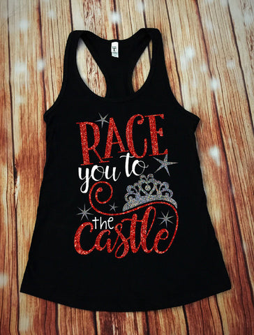 W Race you to the CastleRace You To The Castle | Disney Workout Tank | Disney Marathon Tank | Workout Tank | Workout Shirt | Disney Vacation Shirt | Gym Shirt