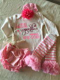 She leaves a little sparkle wherever she goes, Pink baby girl outfit