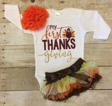 Infant Thanksgiving Outfit "My First Thanksgiving"