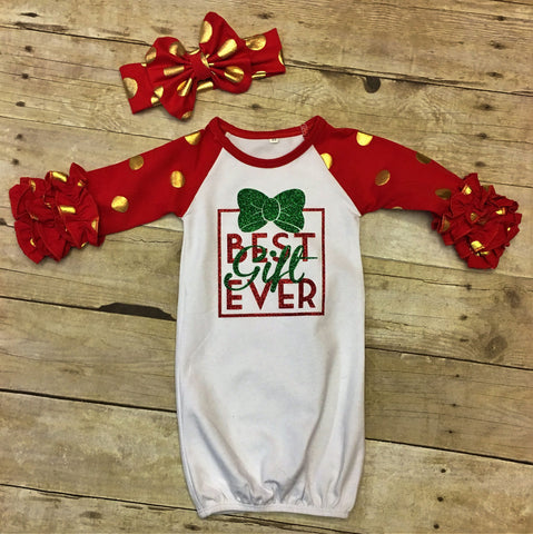 Baby Girl Christmas Outfit "Best Gift Ever"